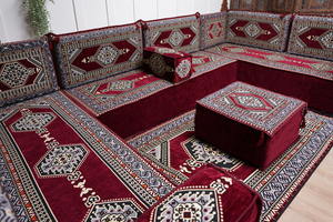 أريكة عربية زاوية على شكل حرف U، أرائك عصرية، أريكة مجلس عربية كستنائية، أريكة تركية، أريكة جلوس عربية