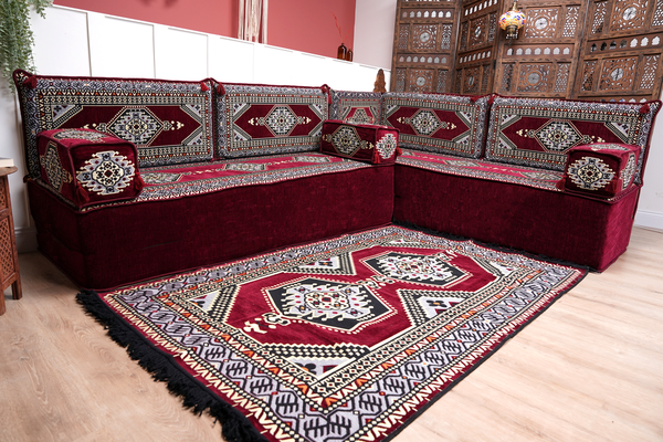 8'' Thickness L Sofa Set, Corner Floor Couch, Sectional Sofas, Yoga Sofa Sets, Handmade Living Room Furniture