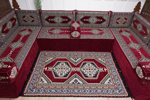 أريكة عربية زاوية على شكل حرف U، أرائك عصرية، أريكة مجلس عربية كستنائية، أريكة تركية، أريكة جلوس عربية