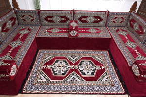 8'' Thickness U Sofa Set, Moroccan Sofa, Turkish Sitting Pillows Set, Arabic Majlis