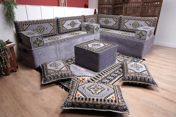8'' Thickness L Sofa Set, Floor Couch, Sectional Sofas, Arabic Majlis, Turkish Rug, Couch Covers