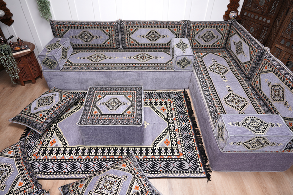 8'' Thickness L Sofa Set, Floor Couch, Sectional Sofas, Arabic Majlis, Turkish Rug, Couch Covers