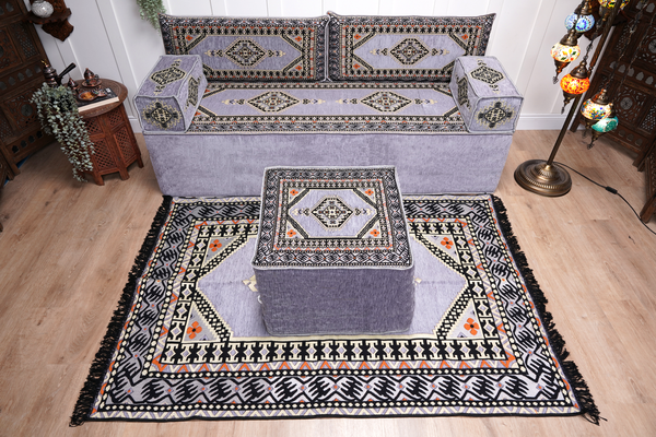 8'' Thickness Sofa Set, Gray Window Seat, Bench Cushion, Floor Couch, Reading Sofa, Meditation Yoga Sofa