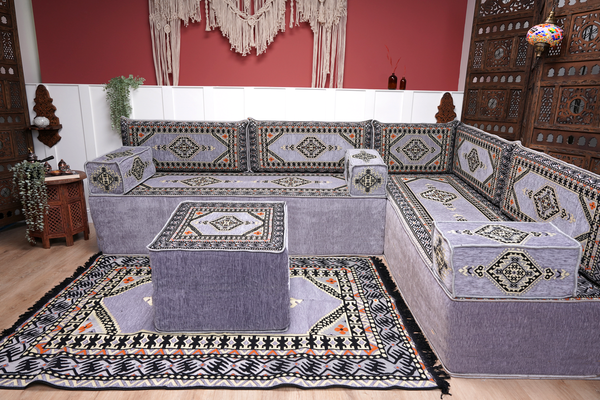 8'' Thickness L Sofa Set, Floor Couch, Sectional Sofas, Arabic Majlis, Turkish Rug, Couch Covers