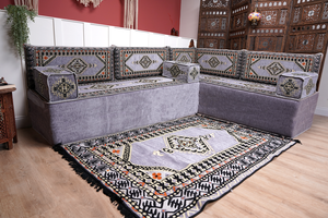 8'' Thickness L Sofa Set, Floor Couch, Sectional Sofas, Arabic Majlis, Turkish Rug, Couch Covers