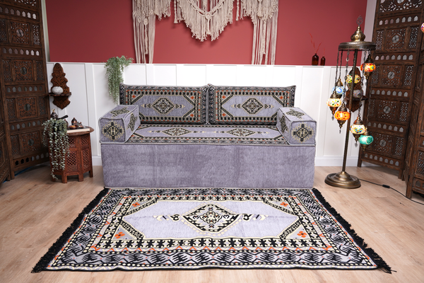 8'' Thickness Sofa Set, Gray Window Seat, Bench Cushion, Floor Couch, Reading Sofa, Meditation Yoga Sofa