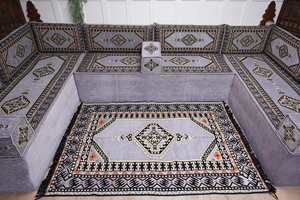 Modern Arabic Sofa, U Shaped Gray Arabic Floor Sofa Set, Moroccan Couch Sofas, Floor Cushion, Sectional Sofas, Arabic Majlis Sofa Seating