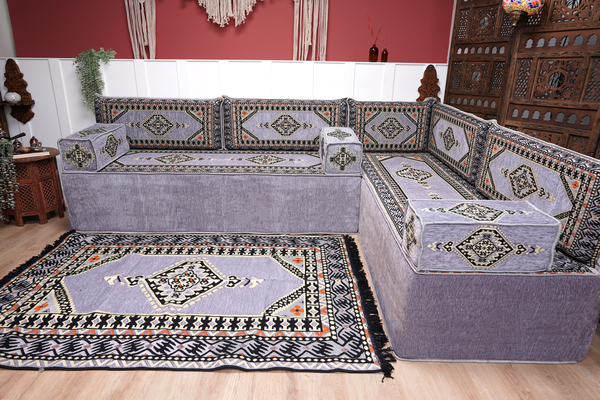 8'' Thickness L Sofa Set, Floor Couch, Sectional Sofas, Arabic Majlis, Turkish Rug, Couch Covers