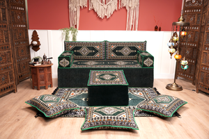 8'' Thickness Sofa Set, Green Reading Sofa, Window Seat, Bench Cushion, Meditation Yoga, Loveseat Sofa