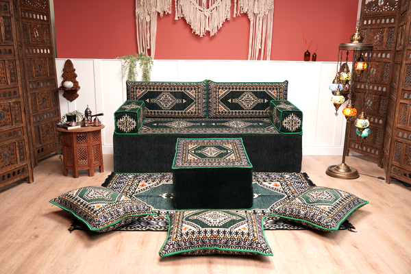 8'' Thickness Sofa Set, Green Reading Sofa, Window Seat, Bench Cushion, Meditation Yoga, Loveseat Sofa