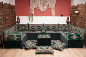 U Shaped Arabic Floor Cushions, Moroccan Sofas, Sectional Sofas, Arabic Seating Sofa, Floor Couches, Arabic Style Sofa