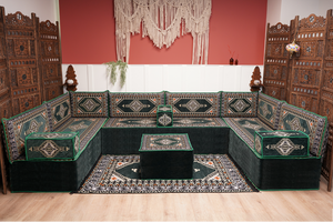 U Shaped Arabic Floor Cushions, Moroccan Sofas, Sectional Sofas, Arabic Seating Sofa, Floor Couches, Arabic Style Sofa