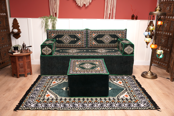 8'' Thickness Sofa Set, Green Reading Sofa, Window Seat, Bench Cushion, Meditation Yoga, Loveseat Sofa