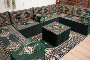U Shaped Arabic Floor Cushions, Moroccan Sofas, Sectional Sofas, Arabic Seating Sofa, Floor Couches, Arabic Style Sofa