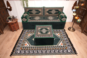 8'' Thickness Sofa Set, Green Reading Sofa, Window Seat, Bench Cushion, Meditation Yoga, Loveseat Sofa