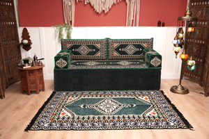 8'' Thickness Sofa Set, Green Reading Sofa, Window Seat, Bench Cushion, Meditation Yoga, Loveseat Sofa