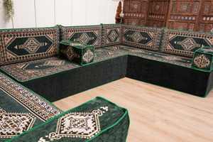 U Shaped Arabic Floor Cushions, Moroccan Sofas, Sectional Sofas, Arabic Seating Sofa, Floor Couches, Arabic Style Sofa