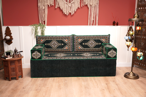 8'' Thickness Sofa Set, Green Reading Sofa, Window Seat, Bench Cushion, Meditation Yoga, Loveseat Sofa