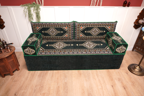 8'' Thickness Sofa Set, Green Reading Sofa, Window Seat, Bench Cushion, Meditation Yoga, Loveseat Sofa