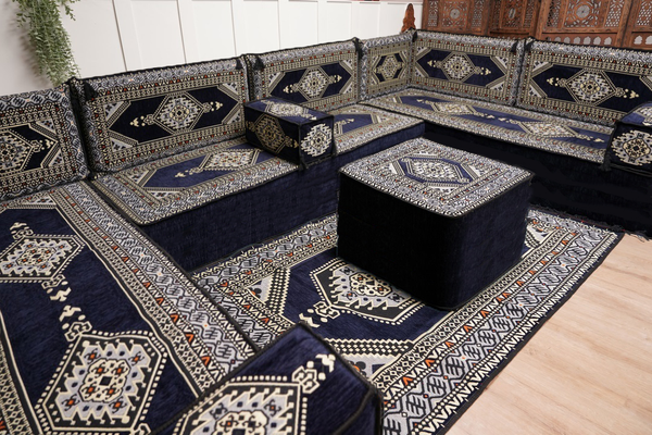 Arabic Majlis Sofa, U Shaped Arabic Floor Sofa Set, Moroccan Sofas, Floor Cushions, Arabic Seating Sofa, Turkish Sofa, Floor Couch