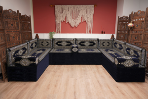 Arabic Majlis Sofa, U Shaped Arabic Floor Sofa Set, Moroccan Sofas, Floor Cushions, Arabic Seating Sofa, Turkish Sofa, Floor Couch