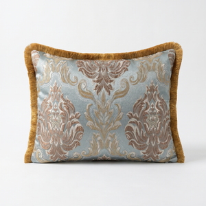 Pearl Chant: English Manor Damask Cushion – Lumbar – Jacquard – Cord Piping