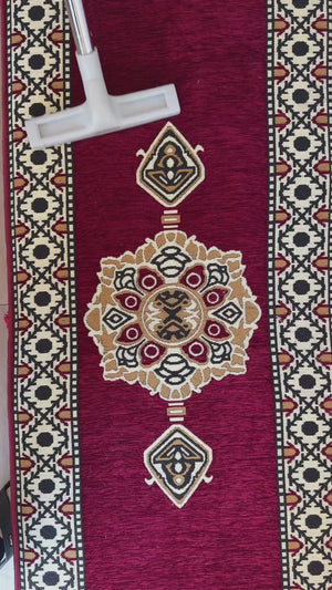 U-förmige bordeauxrote Bodenkissen, modernes arabisches Majlis-Set, Bodensofa-Set, ethnisches Sofa, arabische Jalsa, marokkanisches Sofa