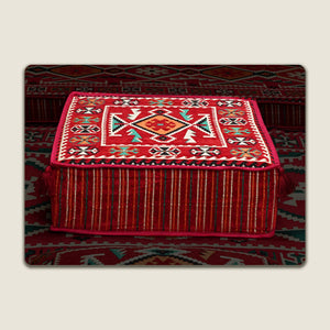 Red Anatolia Ottoman Couch