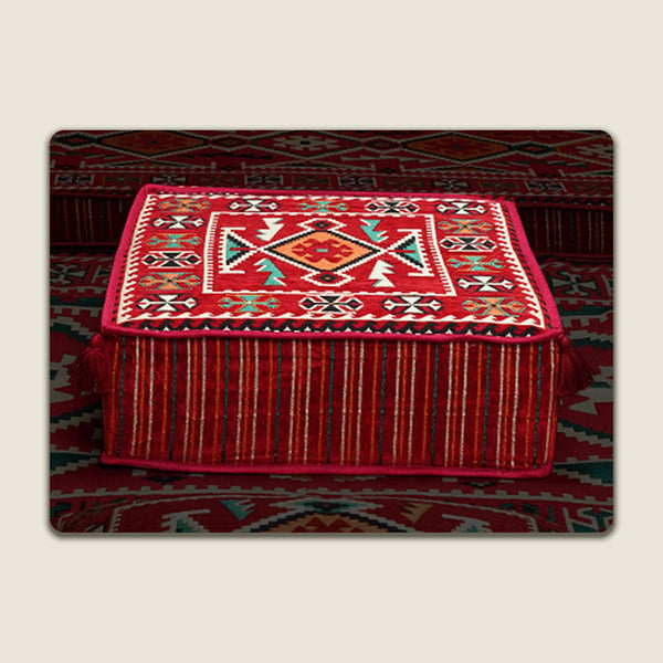 Red Anatolia Ottoman Couch
