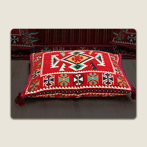 Red Anatolia Pouf Pillow