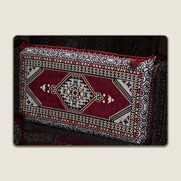 Maroon Palace Elegance: Single Floor Cushion – Modular Modern Floor Seating – Individual Lounge Piece