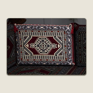 Maroon Palace Elegance: Single Floor Cushion – Modular Modern Floor Seating – Individual Lounge Piece