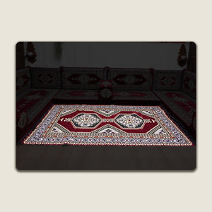 Maroon Palace Elegance: Single Floor Cushion – Modular Modern Floor Seating – Individual Lounge Piece