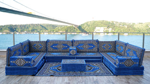 8'' Thickness U Sofa Set, Arabic Sofa, Moroccan Sofa, Arabic Majlis Seating