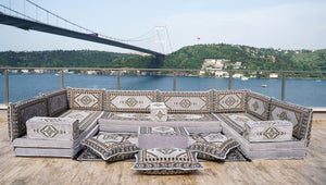 8'' Thickness U Sofa Set, Turkish Sitting Pillows, Arabic Majlis, Floor Cushions