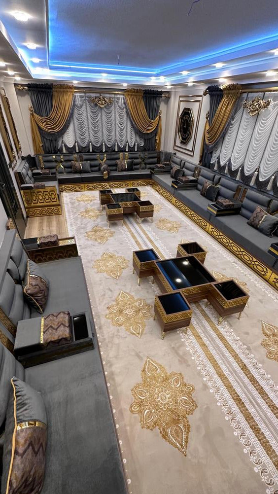 Moroccan Majlis, Arabic Jalsa, Arabic Majlis Jalsa, Arabic Furniture for Cafes, Ottoman Sofa, Turkish Rug Sofa, Wooden Bench Majlis