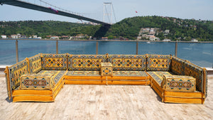 8'' Thickness U Sofa Set, Turkish Seating Pillows, Arabic Majlis, Moroccan Sofa Set