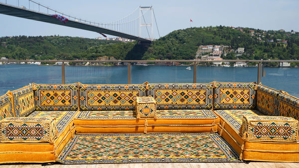 8'' Thickness U Sofa Set, Turkish Seating Pillows, Arabic Majlis, Moroccan Sofa Set