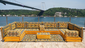 8'' Thickness U Sofa Set, Turkish Seating Pillows, Arabic Majlis, Moroccan Sofa Set