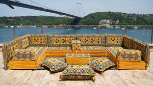 8'' Thickness U Sofa Set, Turkish Seating Pillows, Arabic Majlis, Moroccan Sofa Set
