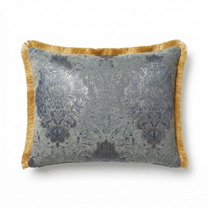 Silver Glow: Aristocratic Damask Cushion – Lumbar – Jacquard