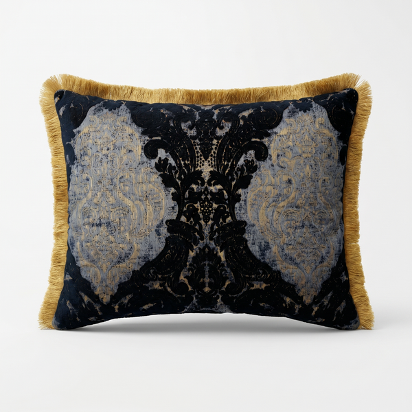 Sultan Reverie: Couture Baroque Cushion – Damask Lumbar – Embroidered