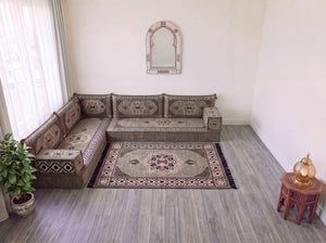 4 Zoll dickes L-Sofa-Set, arabisches Ecksofa, L-förmiges marineblaues türkisches Sofa, orientalische Bodenkissen, arabischer Majlis, traditionelles Wohnzimmersofa, arabisches Jalsa-Set