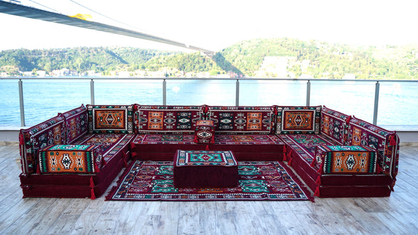 8'' Dicke U-Sofa-Set, türkisches Bodensitz-Set, orientalisches Sofa-Sitz-Set
