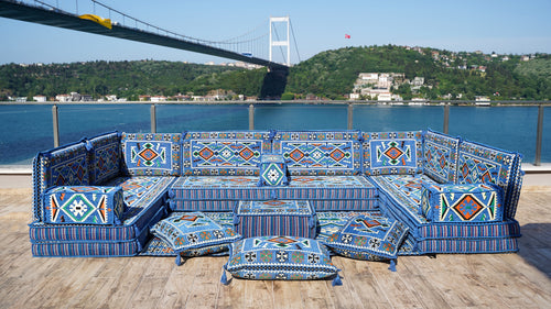 8'' Thickness U Sofa Set, Floor Seating Set, Arabic Sofa, Moroccan Sofa Seating Set