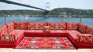 8'' Thickness U Sofa Set, Arabic Jalsa, Floor Cushions, Majlis Sofa Seating