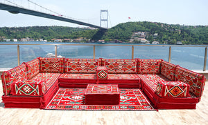 8'' Thickness U Sofa Set, Arabic Jalsa, Floor Cushions, Majlis Sofa Seating