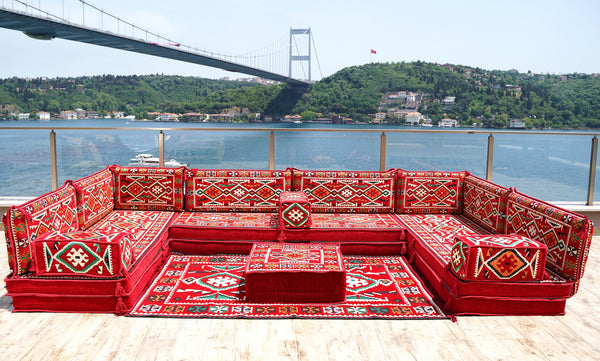 8'' Thickness U Sofa Set, Arabic Jalsa, Floor Cushions, Majlis Sofa Seating