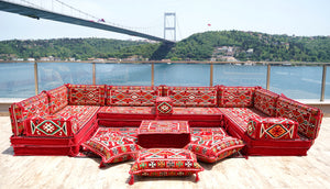 8'' Thickness U Sofa Set, Arabic Jalsa, Floor Cushions, Majlis Sofa Seating