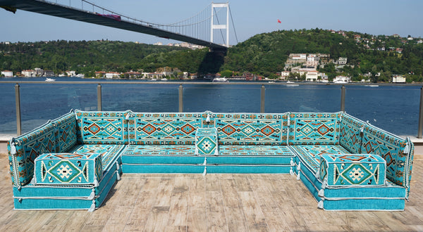 8'' Thickness U Sofa Set, Arabic Jalsa Set, Floor Cushions Set